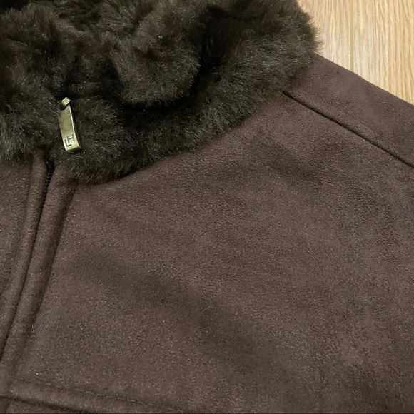 Vintage Y2K / 90s Faux Suede Knit Jacket Brown - M - Picture 12 of 16